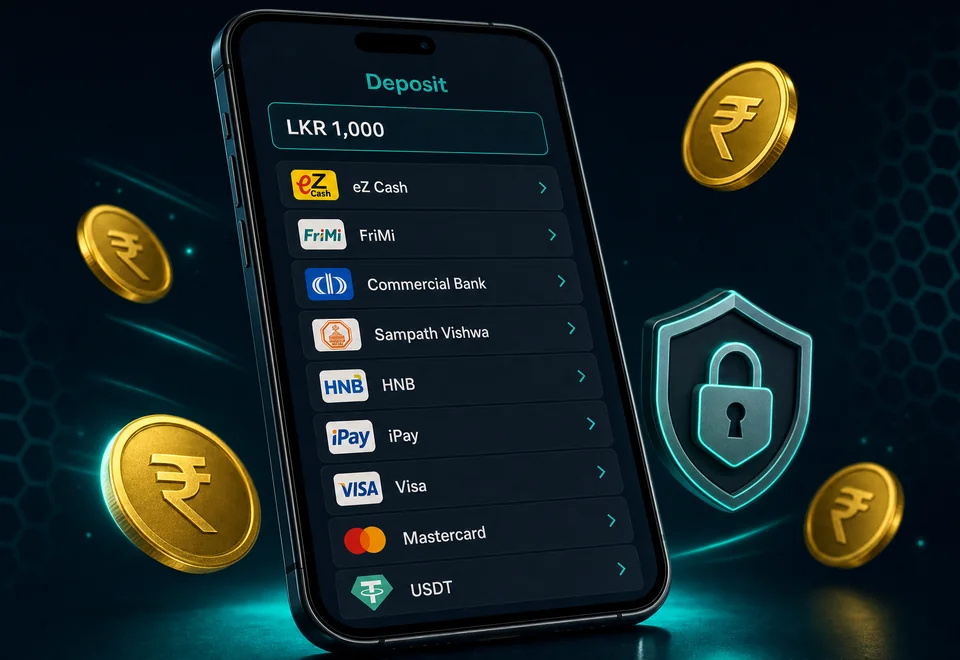 1xBet Sri Lanka deposit methods — iPay, Commercial Bank, Sampath Vishwa, HNB, eZ Cash