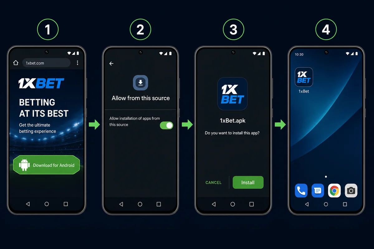 Android — APK install at 1xBet Sri Lanka