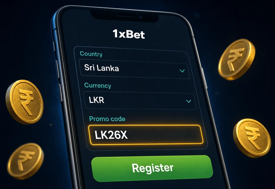 1xBet Sri Lanka registration form layout