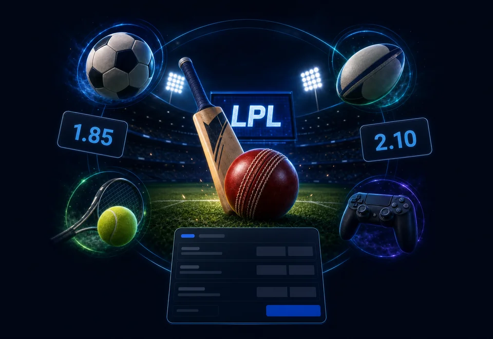 Sri Lanka sports markets at 1xBet — cricket, football, rugby, e-sports